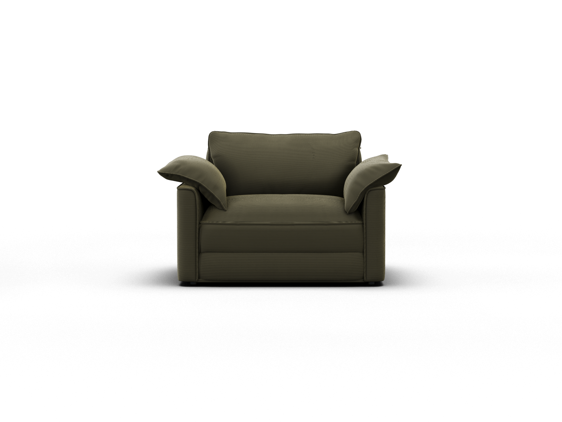 Koala Sofa Bed [4th Gen] in deep olive fabric, featuring plush arm cushions and a compact, cozy seating design.